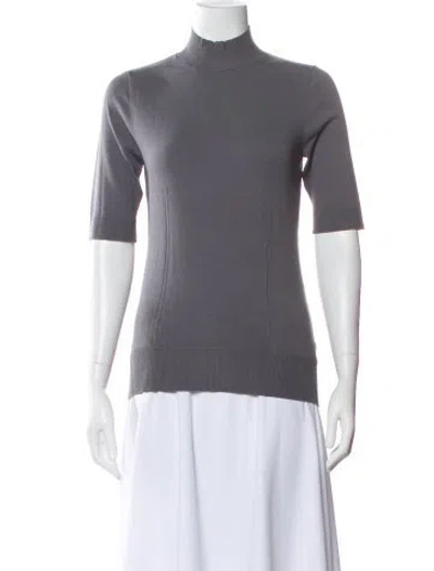 Pre-owned Milly Mock Neck Sweater In Gray