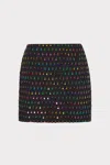 Milly Modern Mini Beaded Sequin Skirt In Black/rainbow