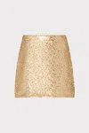 Milly Modern Mini Dot Sequin Skirt In Brown