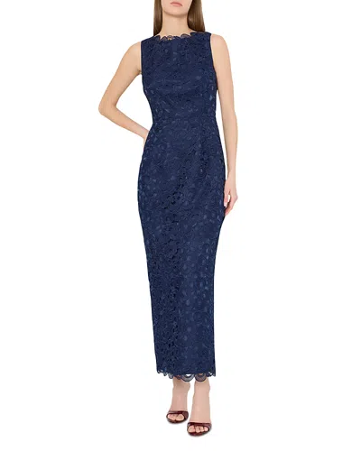 Milly Molly Lace Gown Maxi Dress In Blue