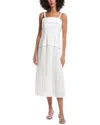 Milly Nala Poplin Midi Dress In White