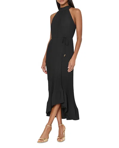Milly Nalani Pleated Midi Dress In Black