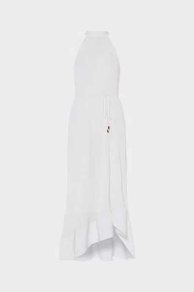 Milly Nalani Pleated Midi Dress In White