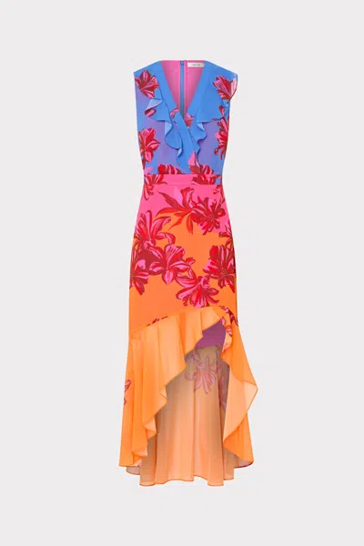 Milly Nanci Printed Midi Dress In Multi