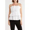 Milly Naomi Poplin Peplum Camisole In White