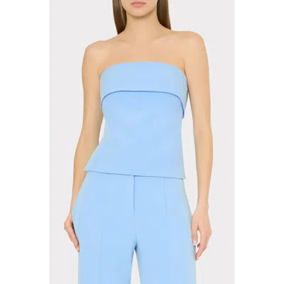 Milly Nash Cady High Waist Wide Leg Pants In Blue