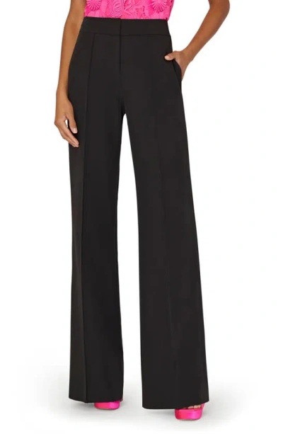 Milly Nash High Waist Cady Wide Leg Pants In Black