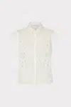 Milly Natalia Floral Eyelet Button Up Shirt