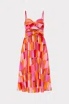 Milly Natasha Sunset Tile Poplin Bow Dress