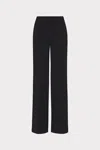 Milly Natia Crepe Straight Leg Pants In Black