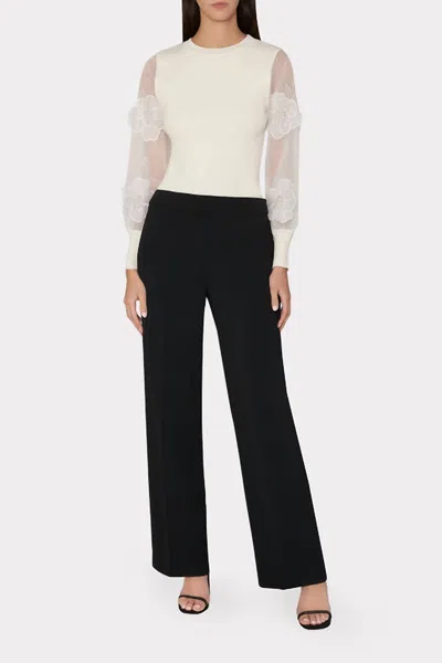 Milly Natia Crepe Pants In Black