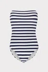 Milly Nautical Metallic Stripe Strapless One Piece