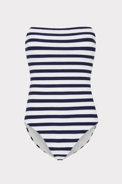 Milly Nautical Metallic Stripe Strapless One Piece
