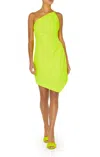 Milly Naya One-shoulder Asymmetric Dress In Yellow