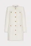 Milly Neile Boucle Long Jacket In Red