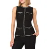 Milly Nette Boucle Sleeveless Top In Black