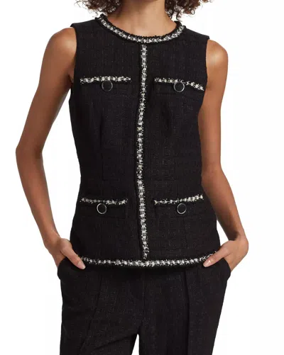 MILLY NETTE BOUCLE SHELL TOP IN BLACK