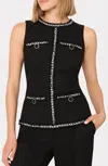Milly Nette Boucle Sleeveless Top In Black