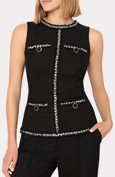 MILLY NETTE BOUCLE SHELL TOP IN BLACK