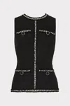 Milly Nette Boucle Sleeveless Top In Black