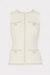 Milly Nette Boucle Sleeveless Top In Ecru