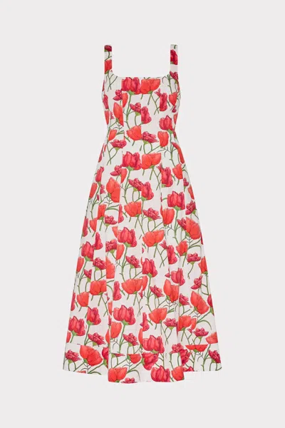 Milly Nia Peonia Poplin Midi Dress