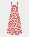 Milly Nia Peony A-line Midi Dress