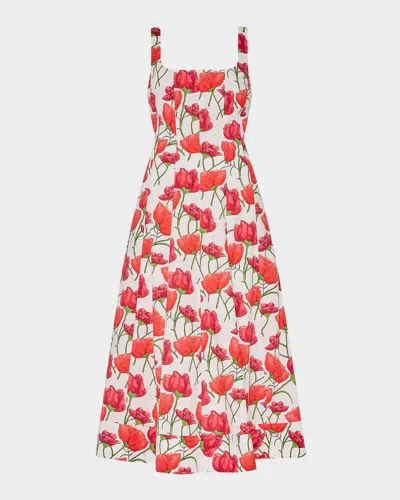 Milly Nia Peony A-line Midi Dress
