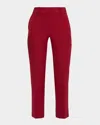 Milly Nicola Cropped Slim Cady Pants In Red