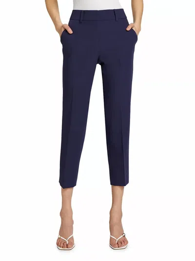 Milly Nicola High Waist Cady Pants In Navy In Blue