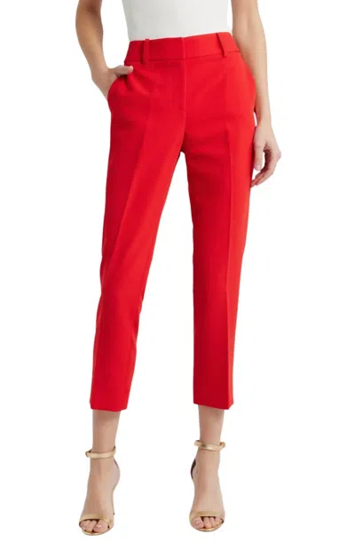 Milly Nicola High Waist Cady Pants In Red