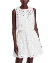 Milly Nicolette Floral Eyelet Two-piece Look Dress In White