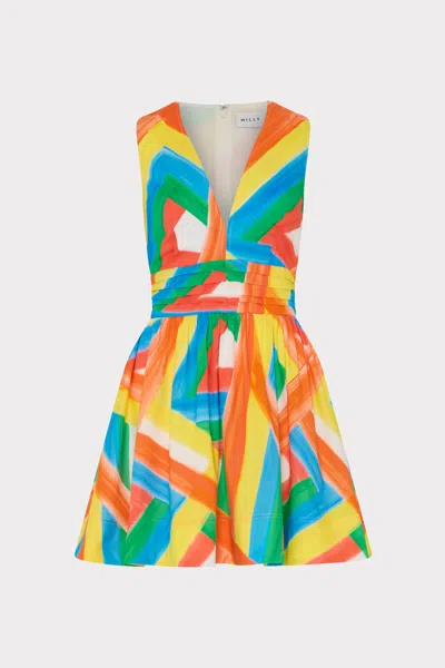 Milly Nikki Multi Stripe Poplin Mini Dress