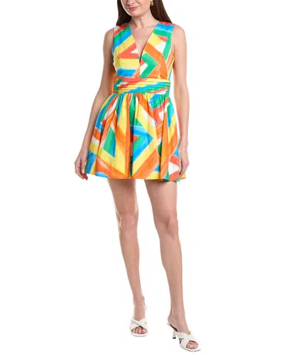 Milly Nikki Stripe Poplin Mini Dress In Multi