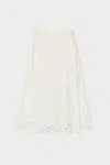 Milly Noella Eyelet Floral-embroidered Midi Skirt In White