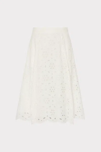 MILLY NOELLA FLORAL EYELET SKIRT