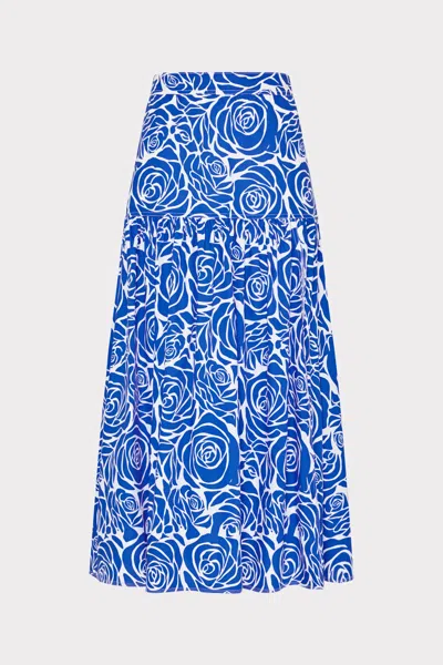 Milly Noemi Rose Tiered Skirt In Multi