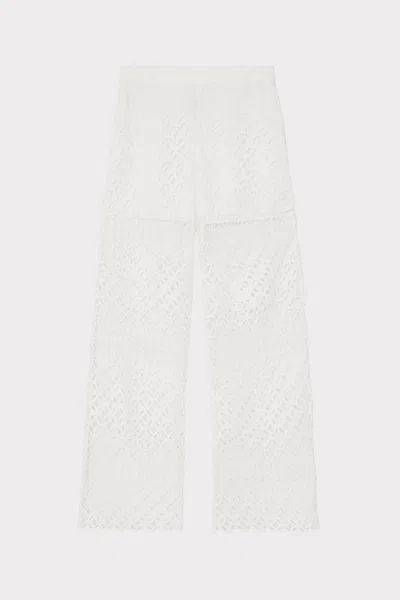 Milly Nolana Abstract Lace Pants In White