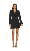 Milly Noora Long Sleeve Pleated Blazer Dress In Black