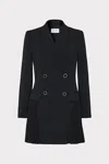 Milly Noora Pleated Blazer Mini Dress In Black