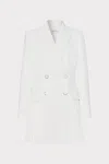 Milly Noora Pleated Blazer Mini Dress In White