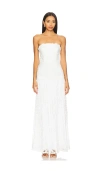 Milly Norelle Strapless Mixed Laces Pleated Dress