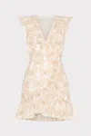 Milly Novi Butterfly Eyelet Wrap Dress In White/tan