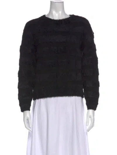 Pre-owned Milly Nylon Crew Neck Sweater In Black