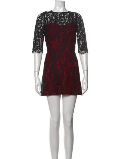 Pre-owned Milly Nylon Mini Dress In Black/red