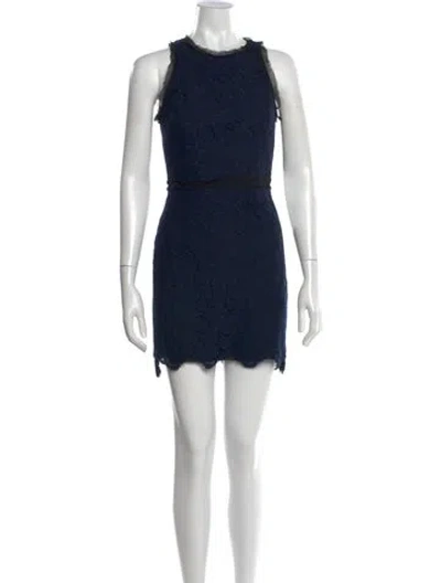 Pre-owned Milly Nylon Mini Dress In Blue