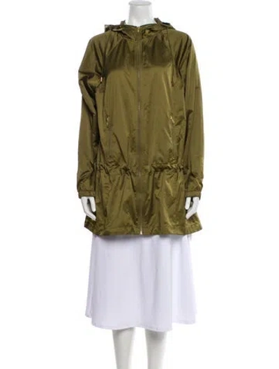 Pre-owned Milly Nylon Parka In Green