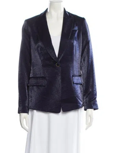 Pre-owned Milly Nylon Printed Blazer In Blue