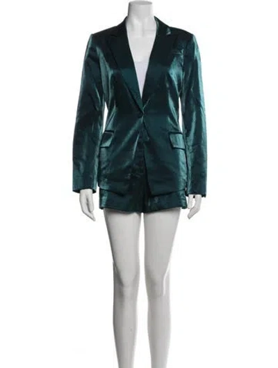 Pre-owned Milly Nylon Short Set In Blue/white