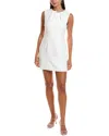 Milly Nyra Crepe Crystal Embellished Mini Dress In White